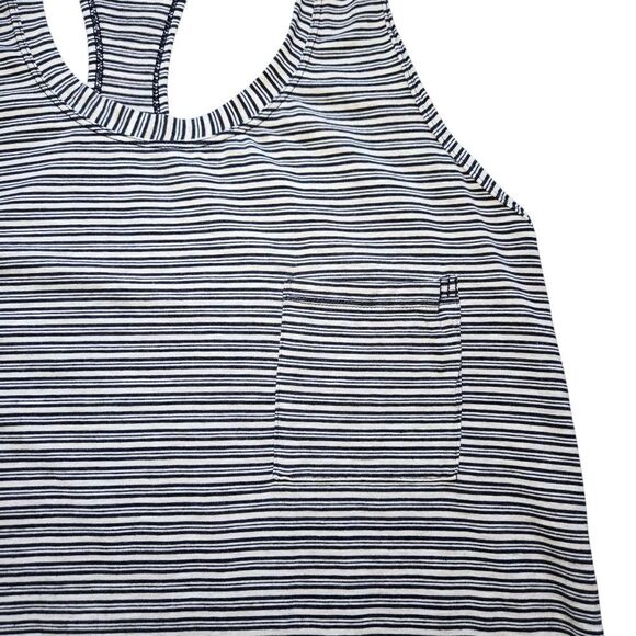 Lululemon Yogi Racerback - Pin Stripe Heathered Inkwell/Mojave Tan - Picture 3 of 7